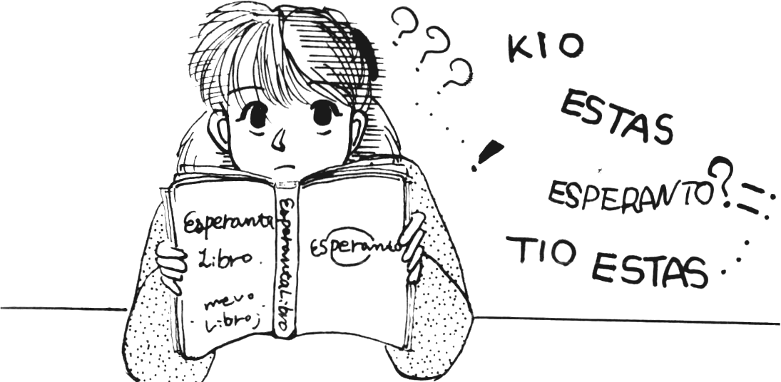 Hanako legas libron en Esperanto